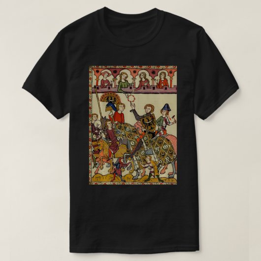 Victorious Ritter, mittelalterliche Kunst des 14. T-Shirt (Design vorne)