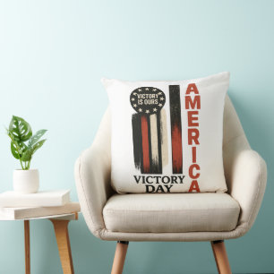 Victory Day Patriotisches Bedrängtes USA Kunstwerk Kissen