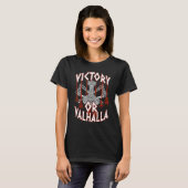 Victory Or Valhalla Thor's Hammer Viking Vikings T-Shirt (Vorne ganz)