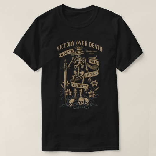 Victory Over Death Bible Quote Tee (Design vorne)