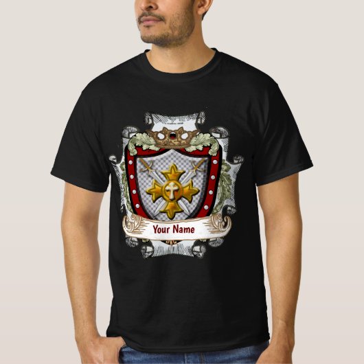 Victory Shield Nachname T-Shirt (Vorderseite)