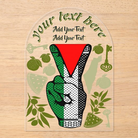 Victory Sign Hand Resistance Red Triangle Symbol Acryleinladungen (Vorderseite)