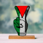 Victory Sign Hand Resistance Red Triangle Symbol Acrylschild (Neutral)