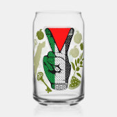 Victory Sign Hand Resistance Red Triangle Symbol Dosenglas (Vorderseite)