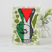 Victory Sign Hand Resistance Red Triangle Symbol Einladung (Stehend Vorderseite)