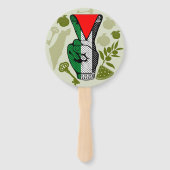 Victory Sign Hand Resistance Red Triangle Symbol Fächer (Vorderseite)