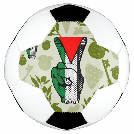 Victory Sign Hand Resistance Red Triangle Symbol Fußball (Vorderseite)