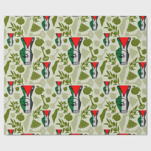 Victory Sign Hand Resistance Red Triangle Symbol Geschenkpapier (Flach)