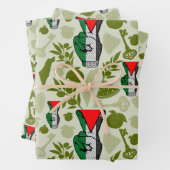 Victory Sign Hand Resistance Red Triangle Symbol Geschenkpapier Set (Beispiel)