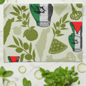 Victory Sign Hand Resistance Red Triangle Symbol Geschirrtuch (Gefaltet)