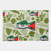 Victory Sign Hand Resistance Red Triangle Symbol Geschirrtuch (Horizontal)