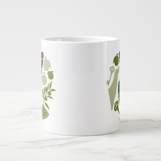 Victory Sign Hand Resistance Red Triangle Symbol Jumbo-Tasse (Vorderseite)