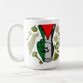 Victory Sign Hand Resistance Red Triangle Symbol Kaffeetasse (Links)