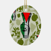 Victory Sign Hand Resistance Red Triangle Symbol Keramik Ornament (Rechts)