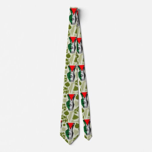 Victory Sign Hand Resistance Red Triangle Symbol Krawatte (Vorderseite)