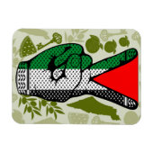 Victory Sign Hand Resistance Red Triangle Symbol Magnet (Horizontal)
