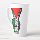 Victory Sign Hand Resistance Red Triangle Symbol Milchtasse (Linke Ecke)