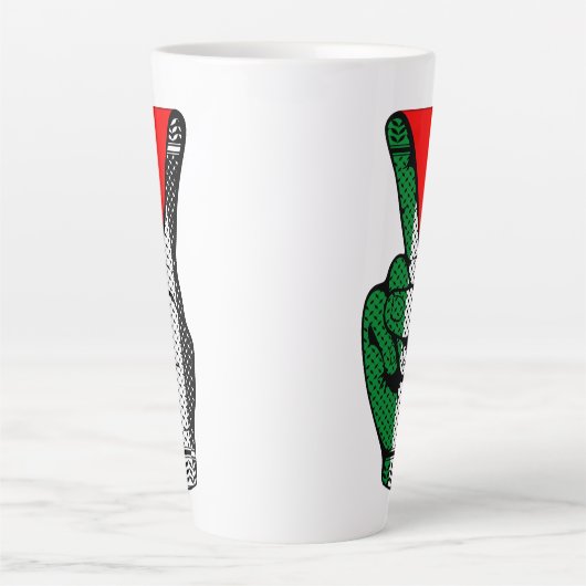 Victory Sign Hand Resistance Red Triangle Symbol Milchtasse (Vorderseite)