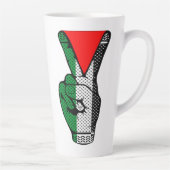 Victory Sign Hand Resistance Red Triangle Symbol Milchtasse (Rechts)