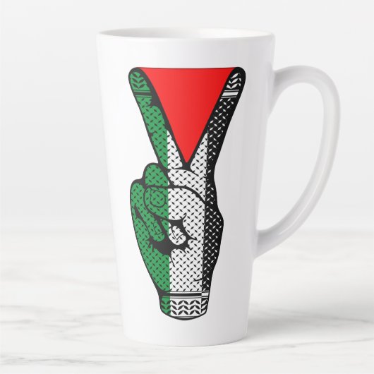 Victory Sign Hand Resistance Red Triangle Symbol Milchtasse (Rechts)