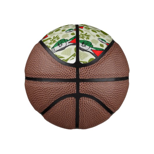 Victory Sign Hand Resistance Red Triangle Symbol Mini Basketball (Rechts)