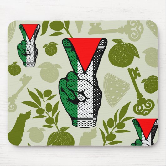 Victory Sign Hand Resistance Red Triangle Symbol Mousepad (Vorne)