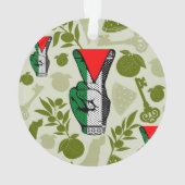 Victory Sign Hand Resistance Red Triangle Symbol Ornament (Rückseite)