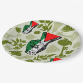 Victory Sign Hand Resistance Red Triangle Symbol Pappteller (Schrägansicht)