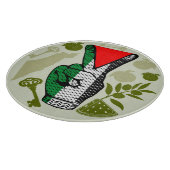 Victory Sign Hand Resistance Red Triangle Symbol Schneidebrett (Ecke)