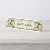 Victory Sign Hand Resistance Red Triangle Symbol Schreibtischnamensplakette (Vorderseite )