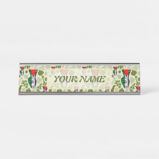 Victory Sign Hand Resistance Red Triangle Symbol Schreibtischnamensplakette (Vorderseite )