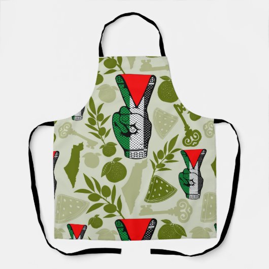 Victory Sign Hand Resistance Red Triangle Symbol Schürze (Vorderseite)