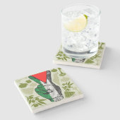 Victory Sign Hand Resistance Red Triangle Symbol Steinuntersetzer (Seitenansicht)