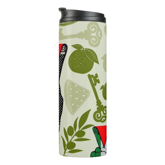 Victory Sign Hand Resistance Red Triangle Symbol Thermosbecher (Nach rechts gedreht)