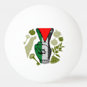 Victory Sign Hand Resistance Red Triangle Symbol Tischtennisball (Vorderseite)