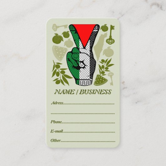 Victory Sign Hand Resistance Red Triangle Symbol Visitenkarte (Vorderseite)