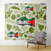 Victory Sign Hand Resistance Red Triangle Symbol Wandteppich (Beispiel (Horizontal))