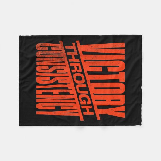 Victory Through Consistency Motivational Insration Fleecedecke (Vorderseite (Horizontal))