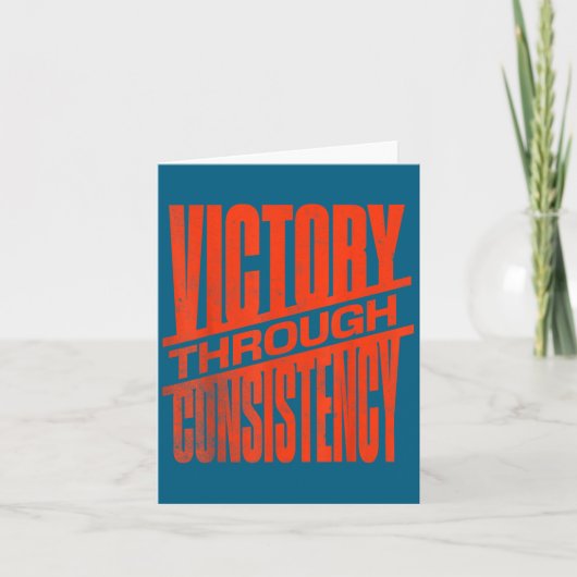 Victory Through Consistency Motivational Insration Karte (Vorderseite)