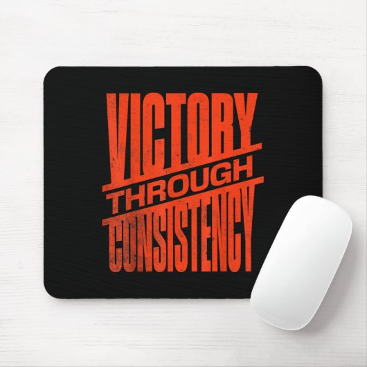 Victory Through Consistency Motivational Insration Mousepad (Mit Mouse)