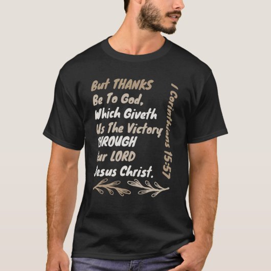 Victory Through Jesus Christ Kjv Bible Verse Chri T-Shirt (Vorderseite)