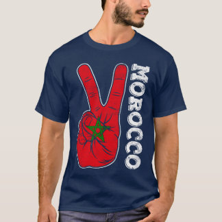 Victorywo Fingers Marokko-Flagge Patriotischer Jun T-Shirt