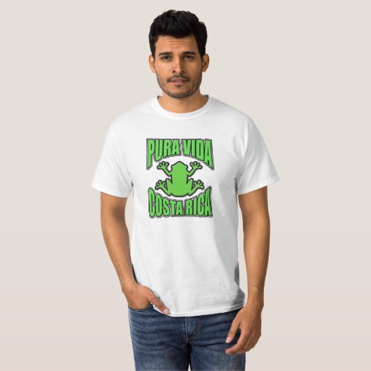 Vida Costa Rica dunkelgrüner Frosch T-Shirt (Vorne ganz)