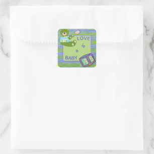 Vidaloca Bear Liebe ist ein Baby Quadratischer Aufkleber