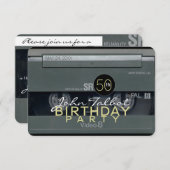 Video-Band VHS 50. Geburtstagsparty Einladung (Vorne/Hinten)