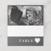 Video Camera Foto Heart Wedding Platzkarte (Außenseite Aufgefaltet)