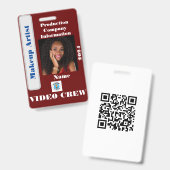 VIdeo-Crew-Abzeichen Ausweis (Vorder- & Rückseite)