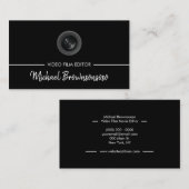 Video Editor Filmmaker Schwarze Filmrolle Logo Visitenkarte (Vorne/Hinten)