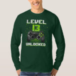 Video Game 13th Birthday Gaming Boy Level 13 T-Shirt<br><div class="desc">Video Game 13th Birthday Gaming Boy Level 13 Unlocked Gamer Gift. Perfect gift for your dad,  mom,  papa,  men,  women,  friend and family members on Thanksgiving Day,  Christmas Day,  Mothers Day,  Fathers Day,  4th of July,  1776 Independent day,  Veterans Day,  Halloween Day,  Patrick's Day</div>