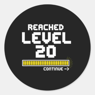 Video Game 20. Geburtstag Geschenk Shirt für 20 Ja Runder Aufkleber